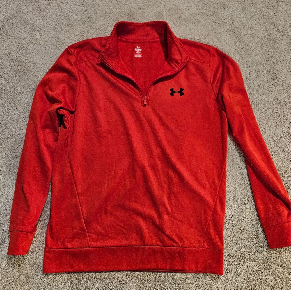 Bright Red Under Armour 1/4 Zip Men's Fleece